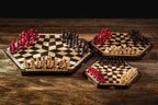 Three Player Wooden Chess Set Large 3.35 in King