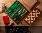Tournament Chess Set No 4 (double queen) Mahogany & Sycamore Board
