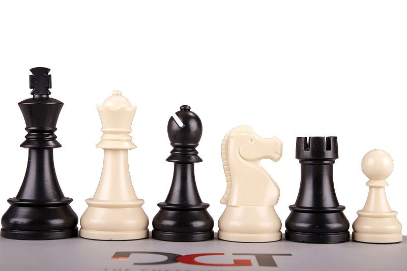 DGT Brown Chess Set with DGT 1002 Clock and Weighted Pieces 3.39 in King