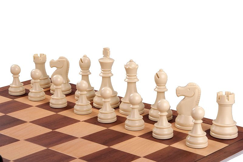 DGT Brown Chess Set with DGT 1002 Clock and Weighted Pieces 3.39 in King