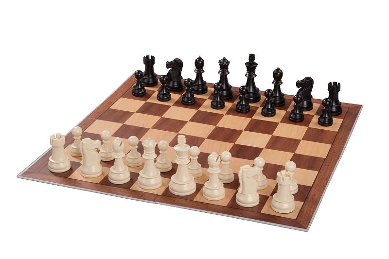 DGT Brown Chess Set with DGT 1002 Clock and Weighted Pieces 3.39 in King