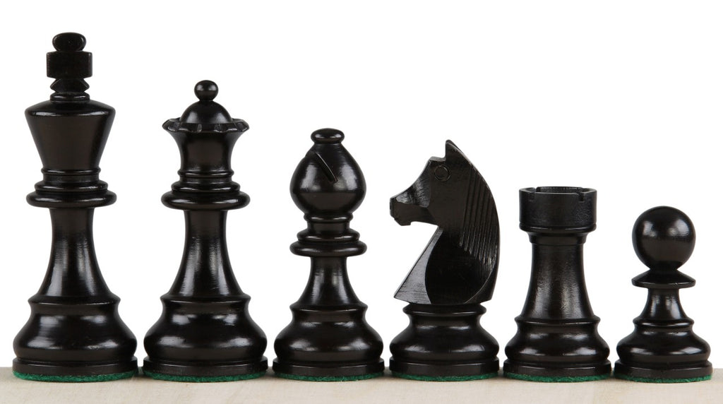 German Knight Chess Pieces 3.5" Ebonised – Double Queens