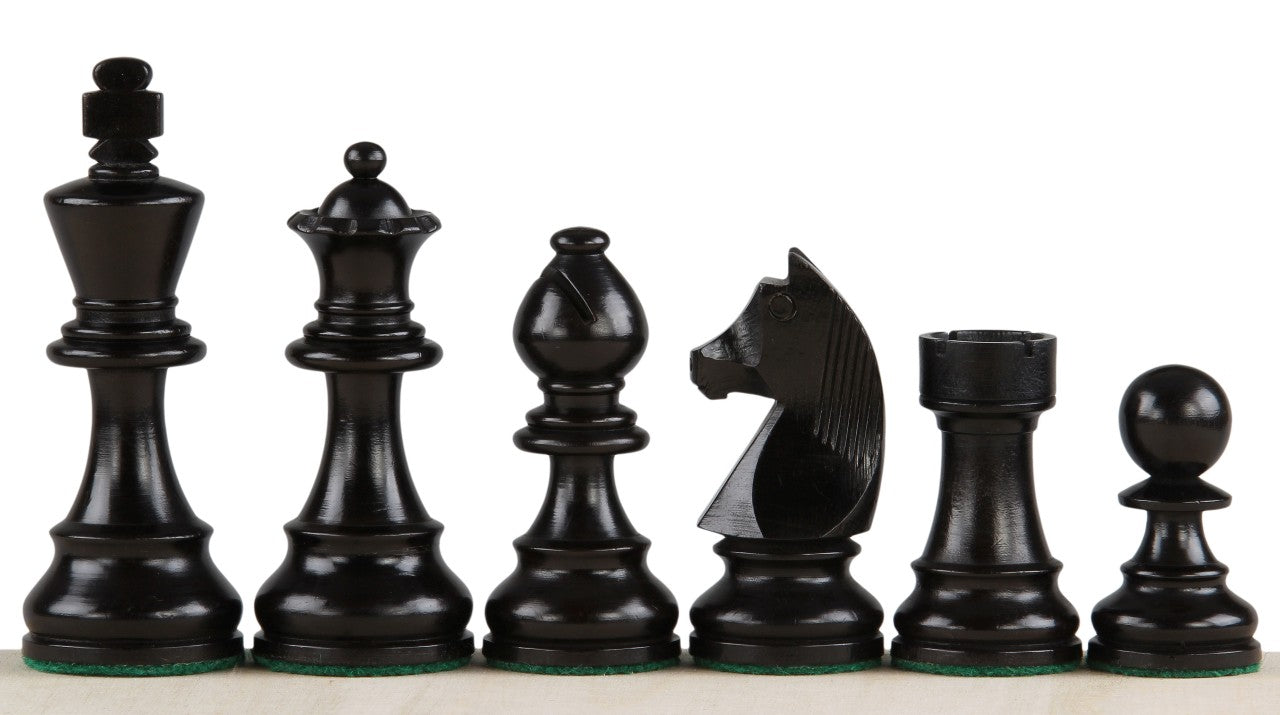 German Knight Chess Pieces 3.5" Ebonised – Double Queens