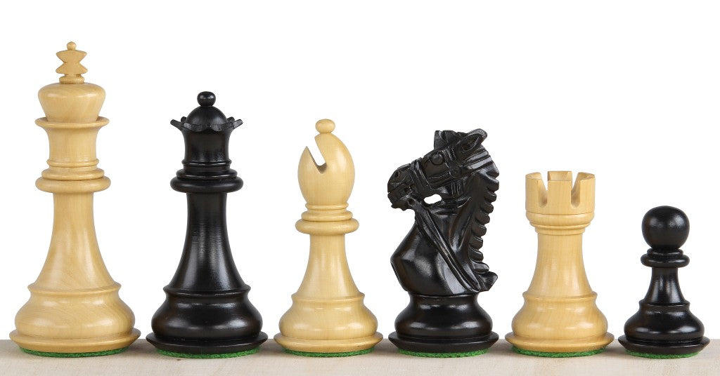 Kings Bridal Ebonised Chess Pieces (3.75") with Double Queens