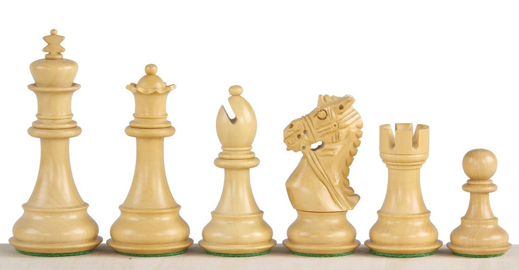 Kings Bridal Ebonised Chess Pieces (3.75") with Double Queens
