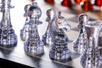 Staunton No. 6 Chess Pieces – Transparent Amber and Clear