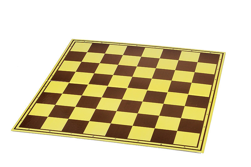 Foldable Cardboard Chess Board 19.7" Yellow and Brown