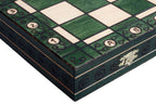 Ambassador Green Wooden Chess Set with Burnt Inlay – Size No. 5
