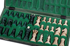 Ambassador Green Wooden Chess Set with Burnt Inlay – Size No. 5
