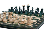 Ambassador Green Wooden Chess Set with Burnt Inlay – Size No. 5