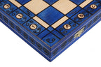 Ambassador Blue Wooden Chess Set with Burnt Inlay – Size No. 5