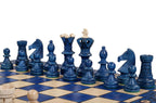 Ambassador Blue Wooden Chess Set with Burnt Inlay – Size No. 5