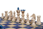 Ambassador Blue Wooden Chess Set with Burnt Inlay – Size No. 5