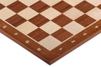 Mahogany and Maple Chess Set with Notation 3" Ebonised Pieces and 1.77" Squares