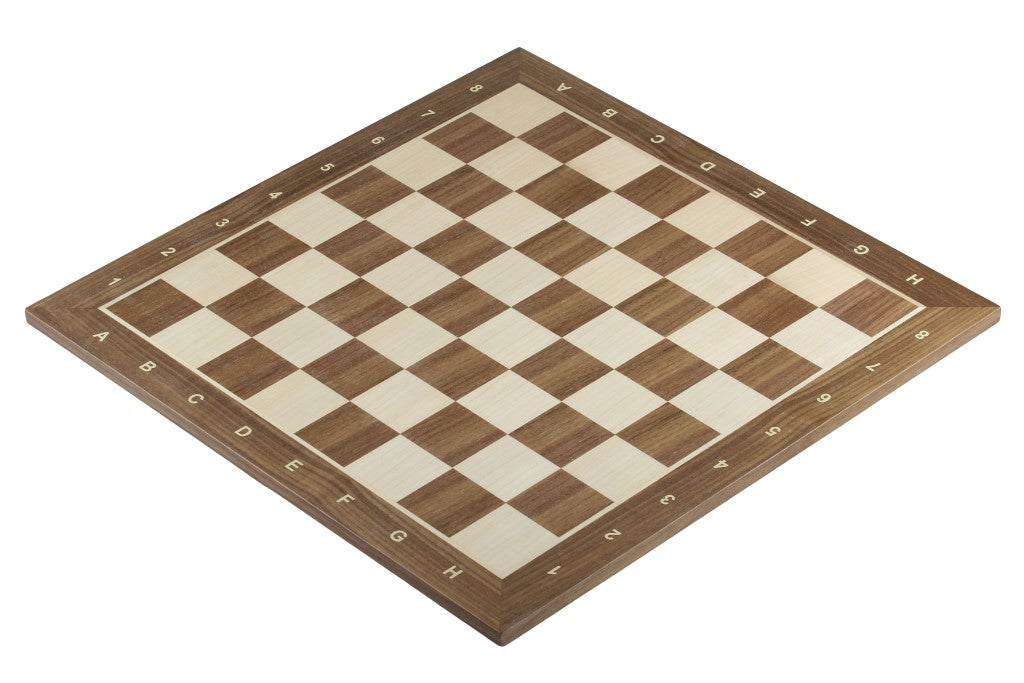 Walnut & Maple Chess Board 18.9″ – With Notation