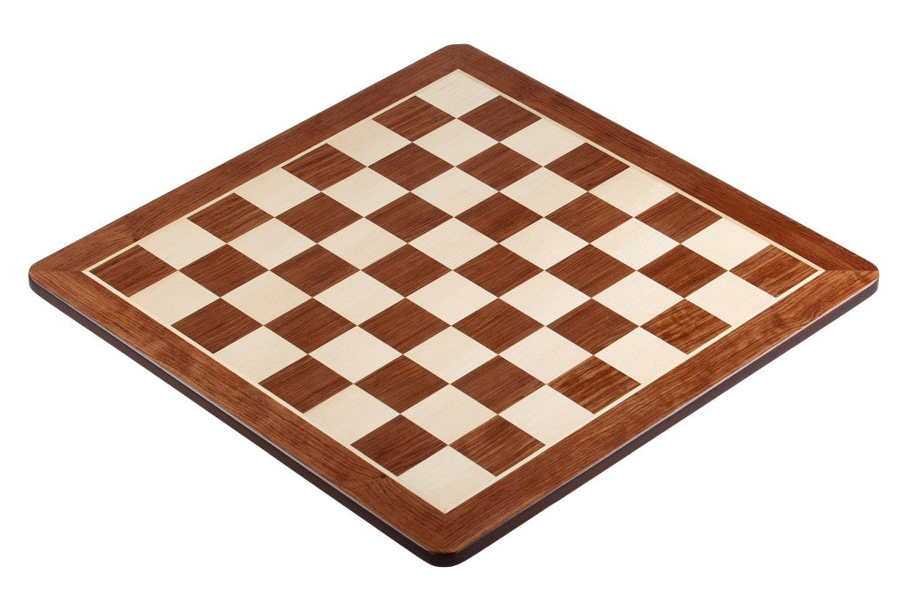 Padauk & Maple Chess Board 18.9″ – Without Notation, Rounded Corners