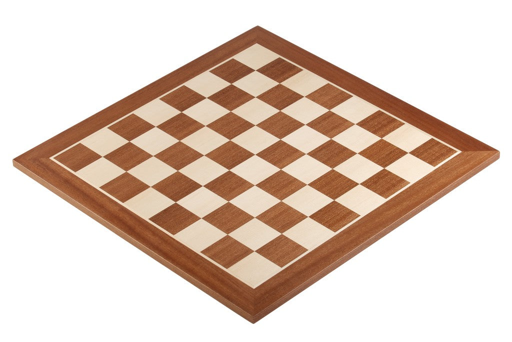 Mahogany & Sycamore Chess Board 21.25″ – Without Notation