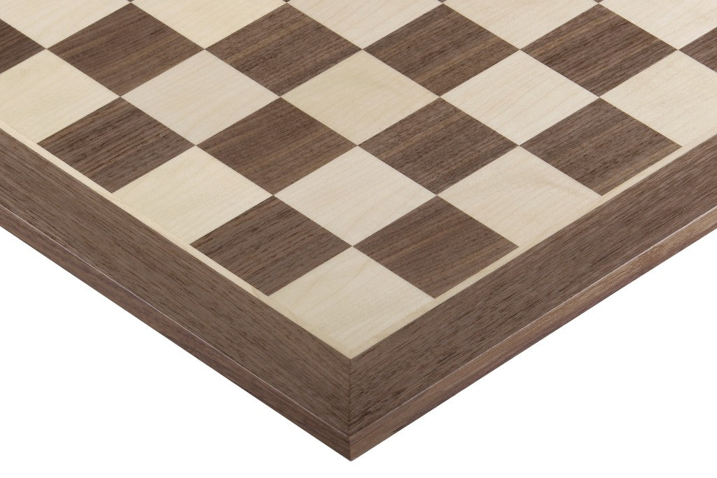 Walnut & Maple Chess Board 20.5″ – Without Notation