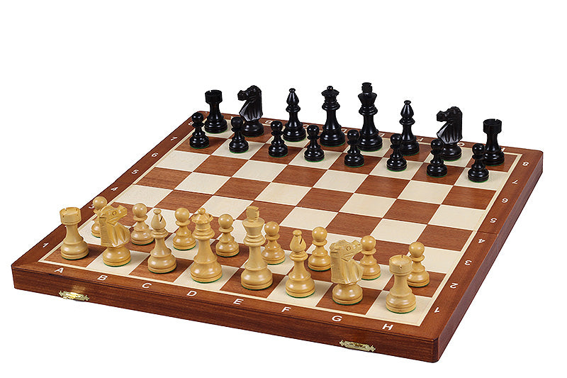 French Staunton Ebonised Chess Set with Tournament Board No 4