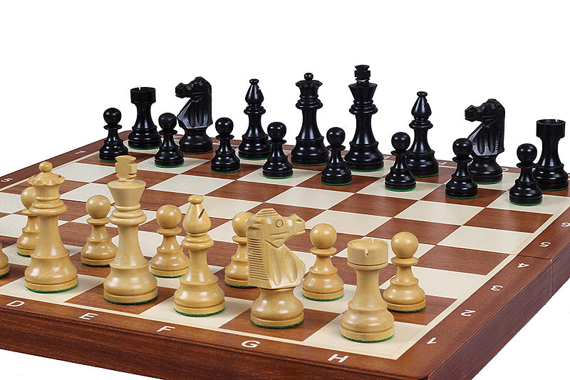 French Staunton Ebonised Chess Set with Tournament Board No 4
