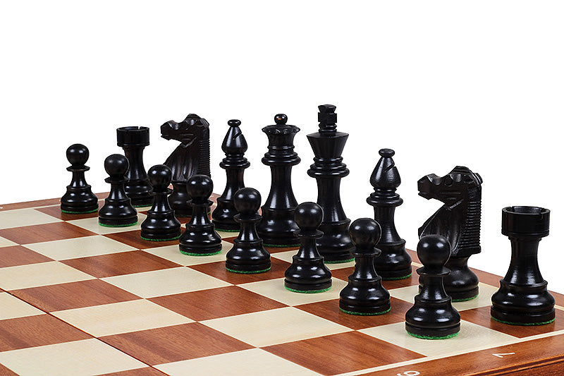 French Staunton Ebonised Chess Set with Tournament Board No 4