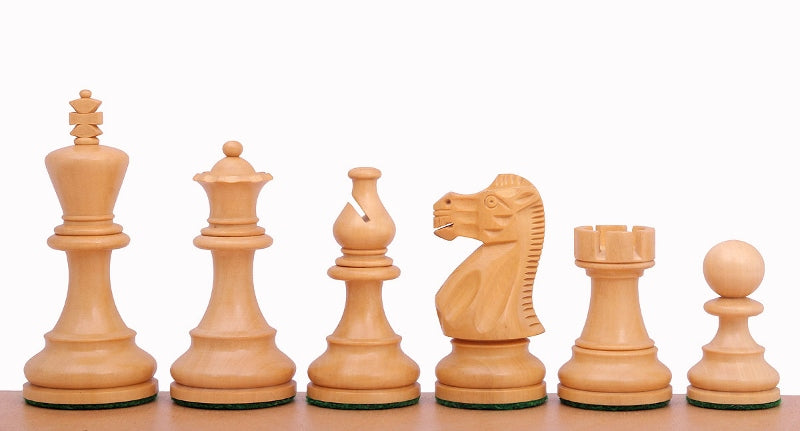 Mahogany and Maple Chess Set 3" Ebonised Pieces with 1.77" Squares Sapele Board