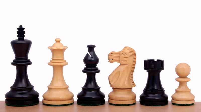 Mahogany and Maple Chess Set 3" Ebonised Pieces with 1.77" Squares Sapele Board