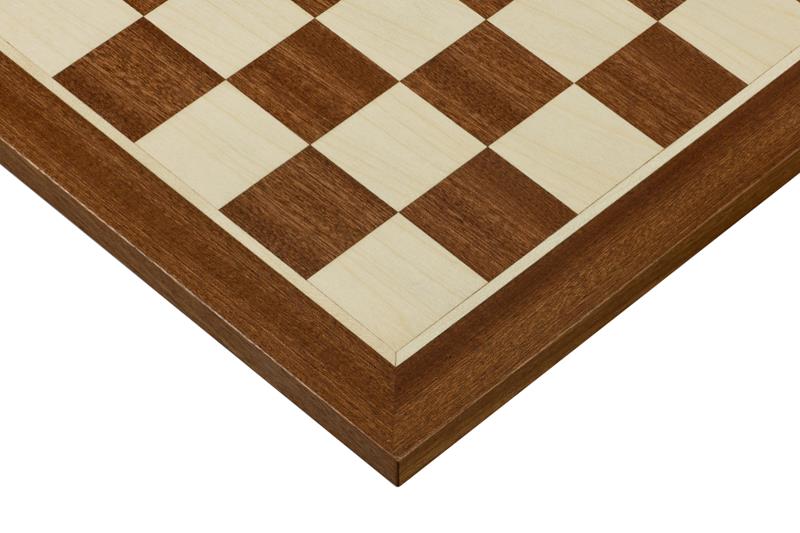 Mahogany & Sycamore Chess Board 14.2″ – Without Notation