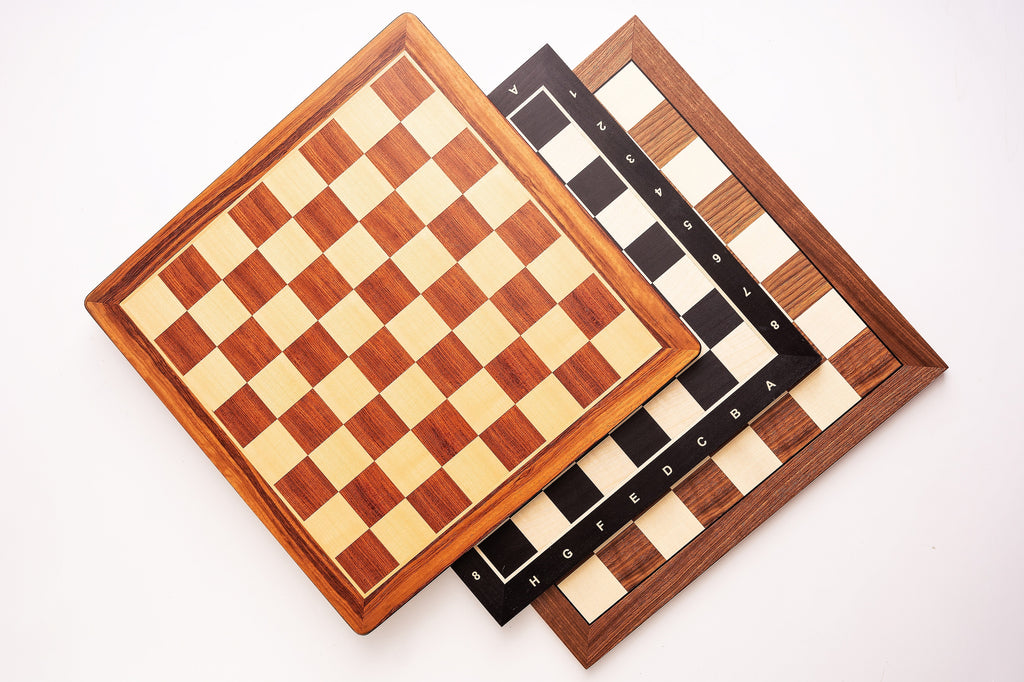 Mahogany & Sycamore Chess Board 20.5″ – Without Notation