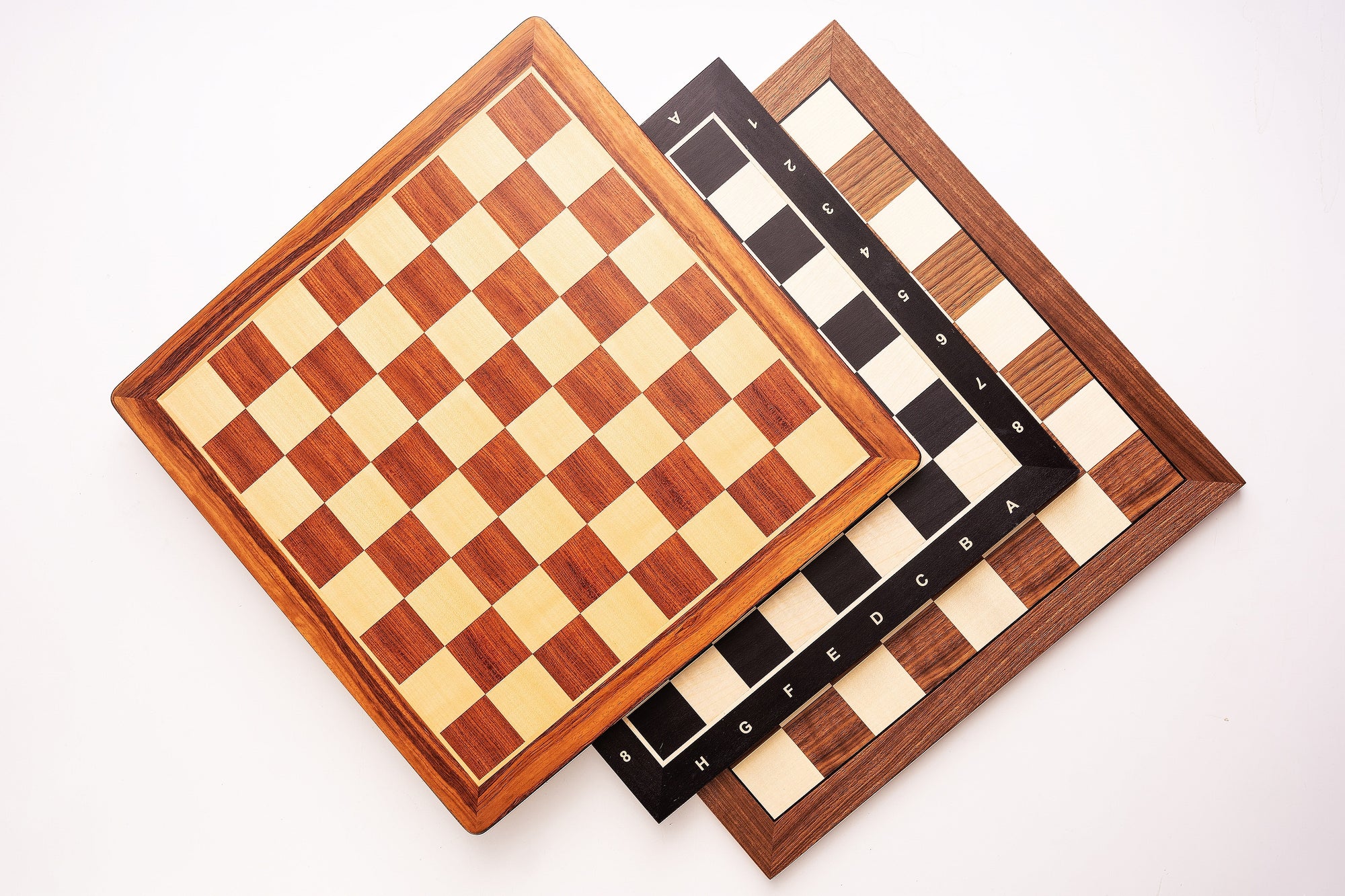 Mahogany & Sycamore Chess Board 20.5″ – Without Notation