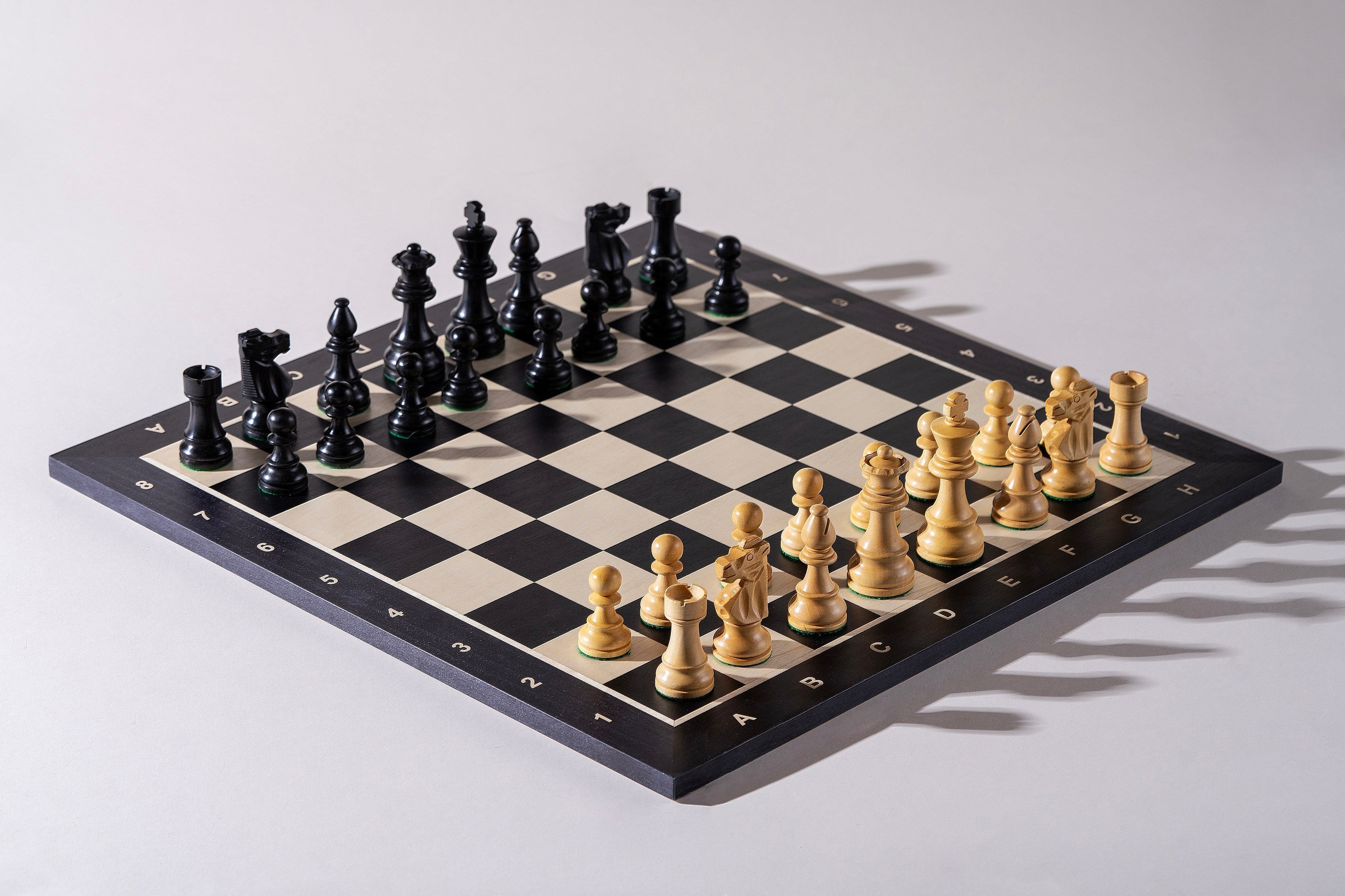 Black Mahogany & Maple Chess Board 18.9″ – With Notation