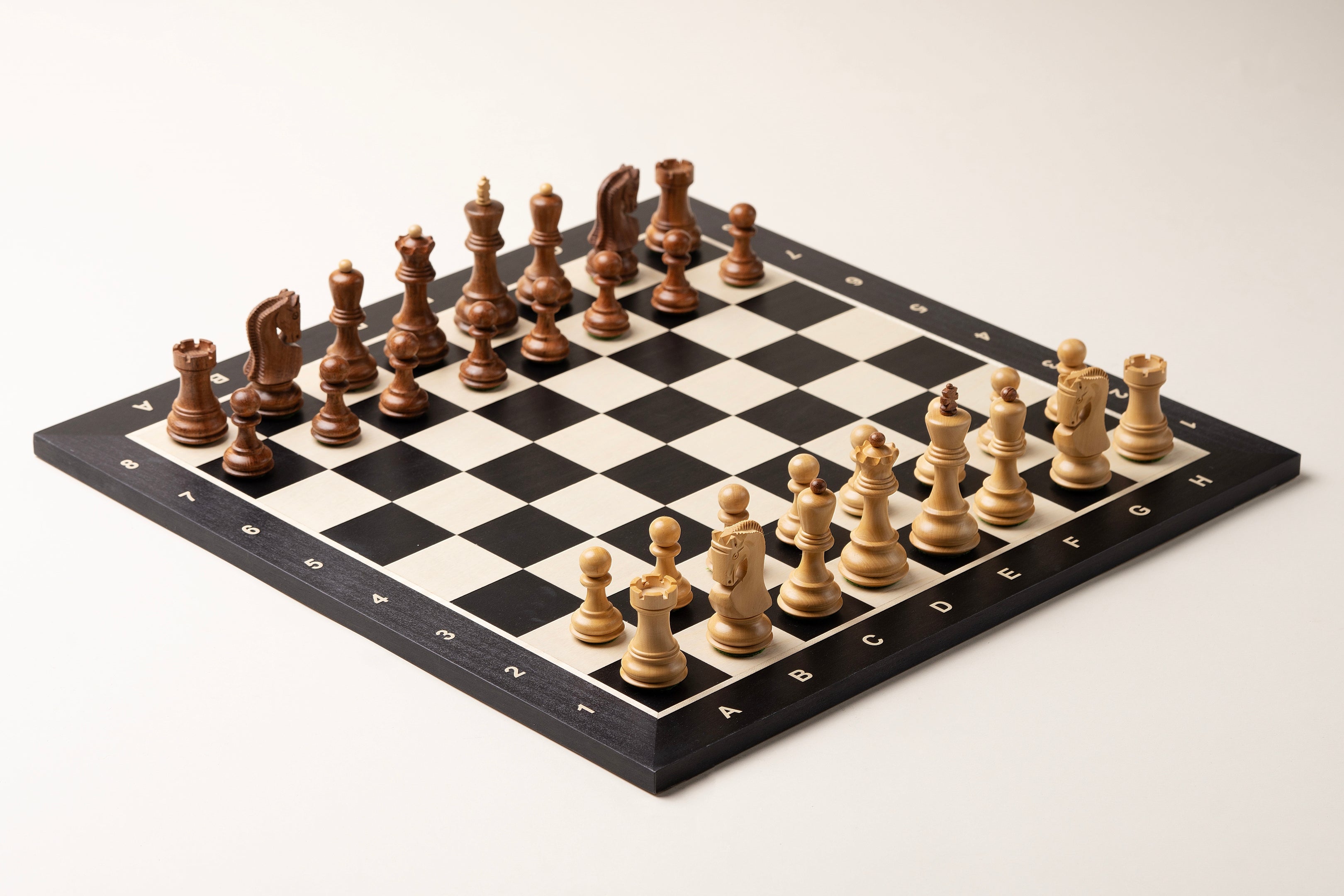 Black Mahogany & Maple Chess Board 18.9″ – With Notation