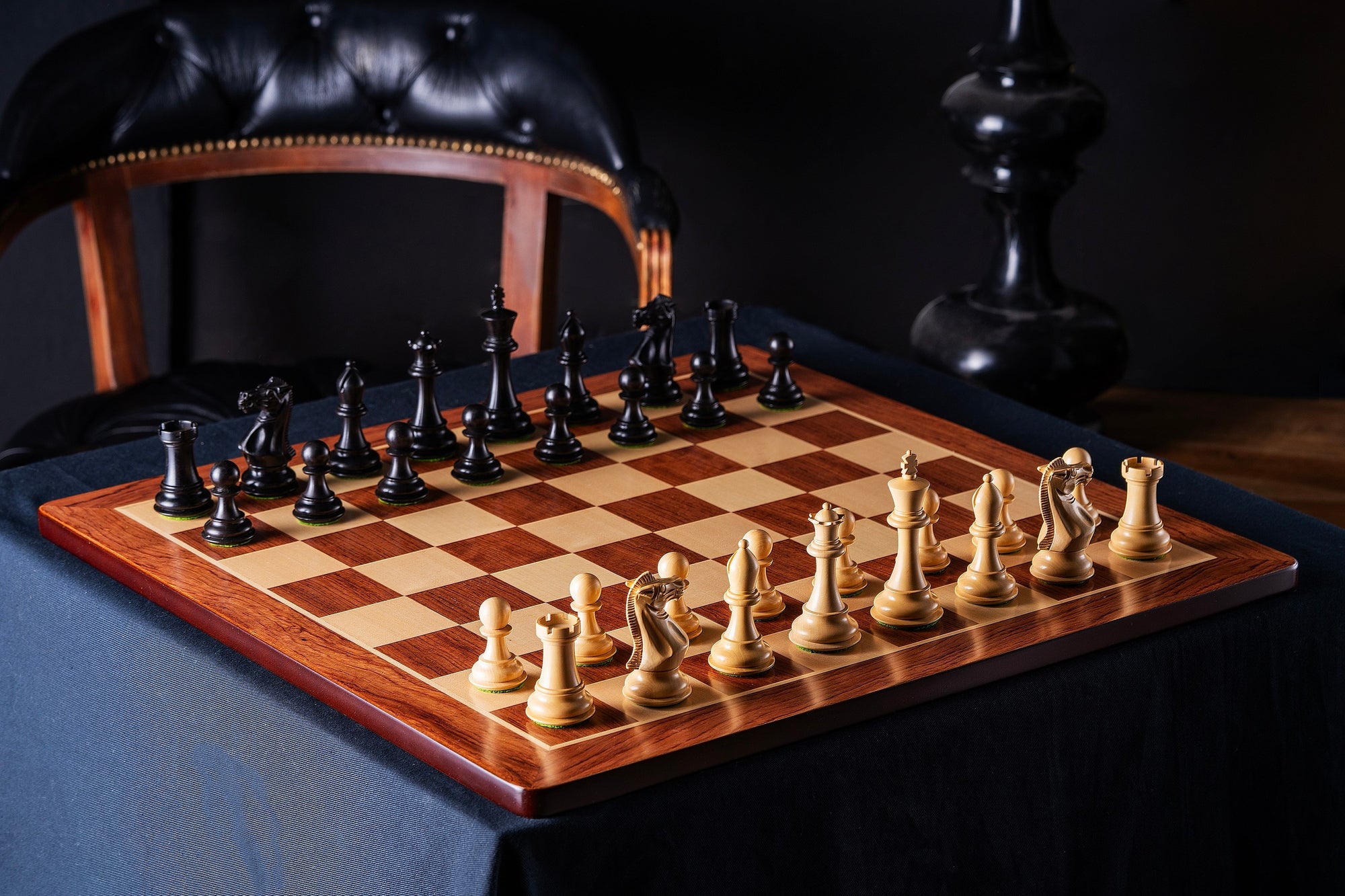 Padauk & Maple Chess Board 21.6″ – Without Notation, Rounded Corners