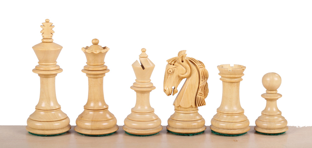 Colombian Staunton Chess Pieces – 4" King, Acacia & Boxwood