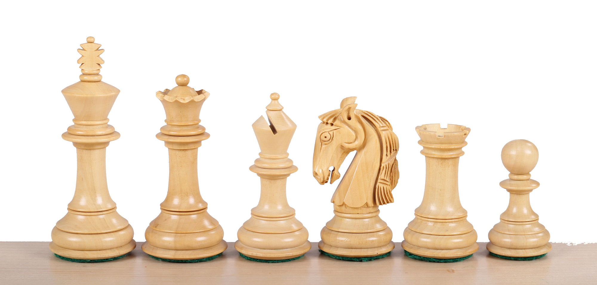 Colombian Staunton Chess Pieces – 4" King, Acacia & Boxwood