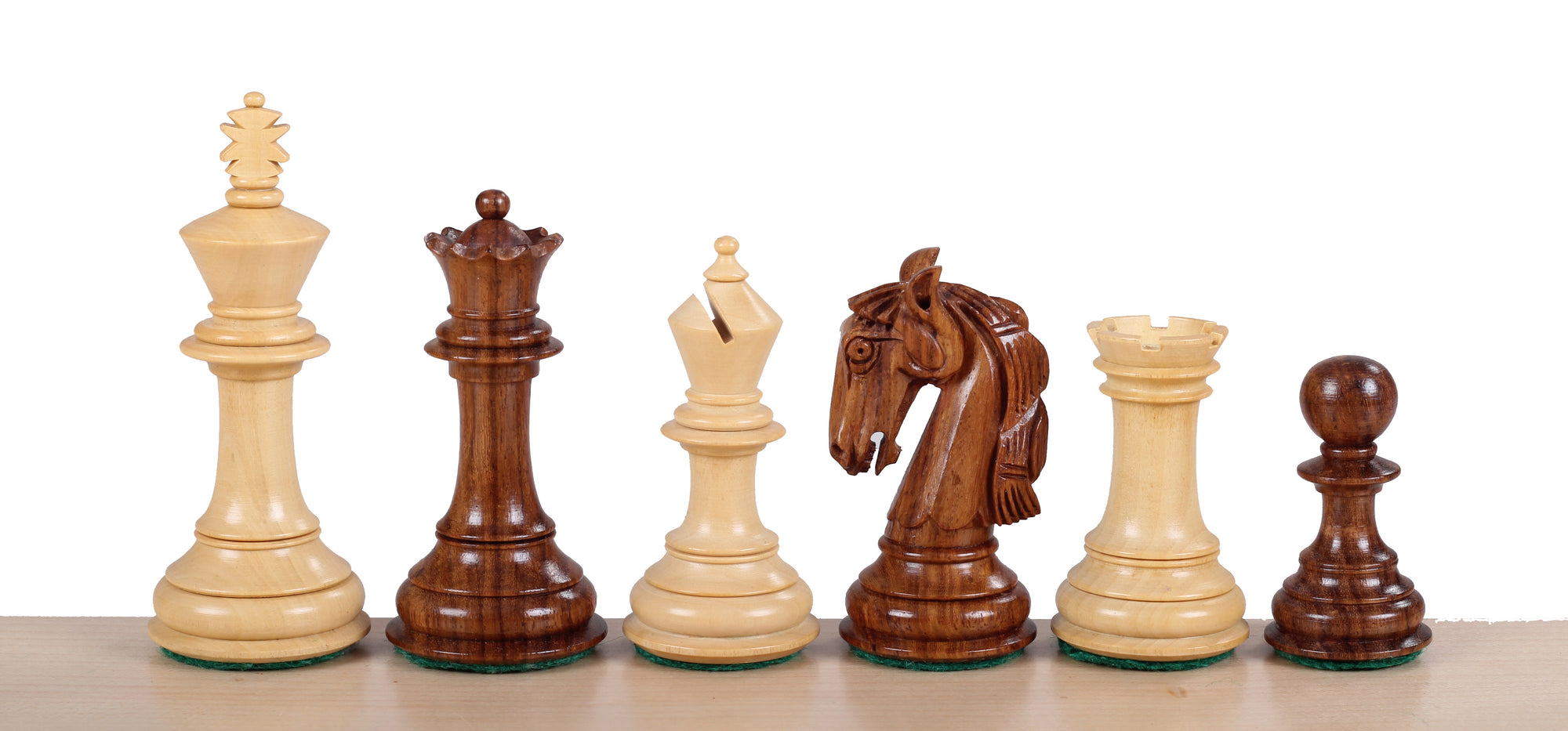 Colombian Staunton Chess Pieces – 3.5" King, Acacia & Boxwood