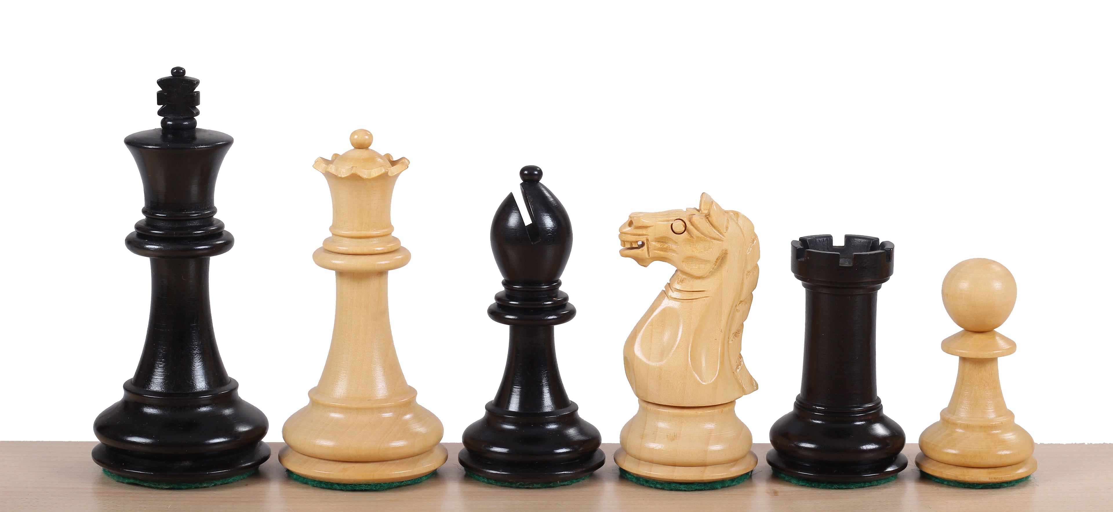 Oxford 3.75 Inch Chess Pieces – Ebonised Boxwood