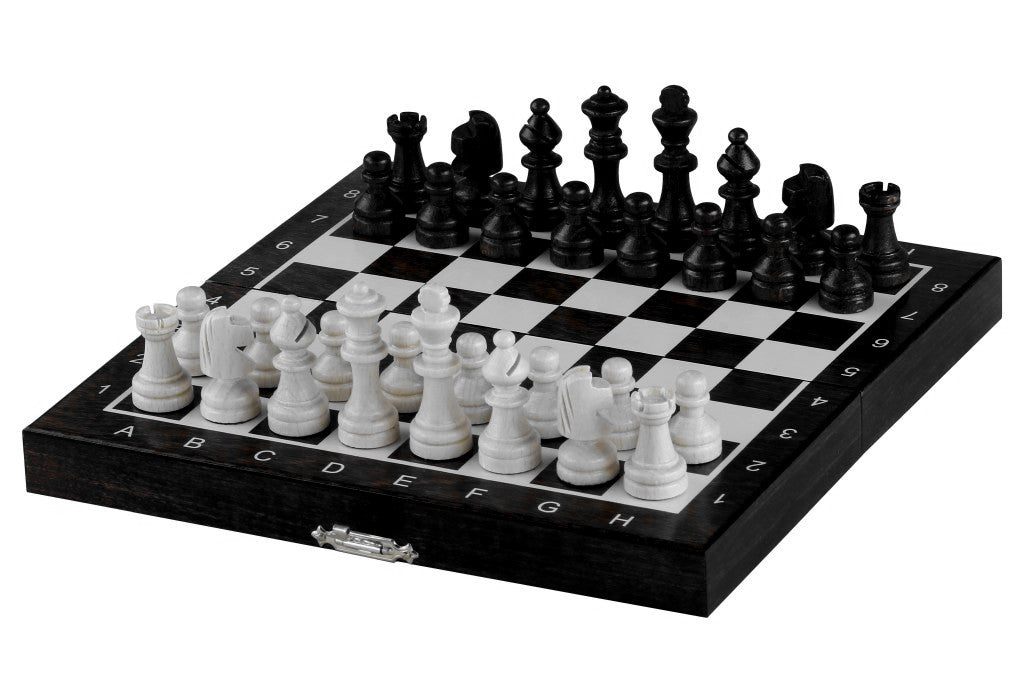 Mini Magnetic Wooden Chess Set Black (1.18" King)