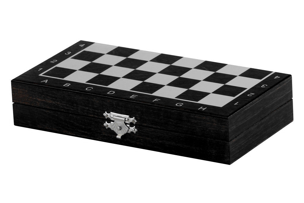 Mini Magnetic Wooden Chess Set Black (1.18" King)