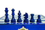 Mini Magnetic Wooden Chess Set Blue (1.18" King)