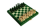 Magnetic Wooden Chess Mini Set – Green (8″ Board)