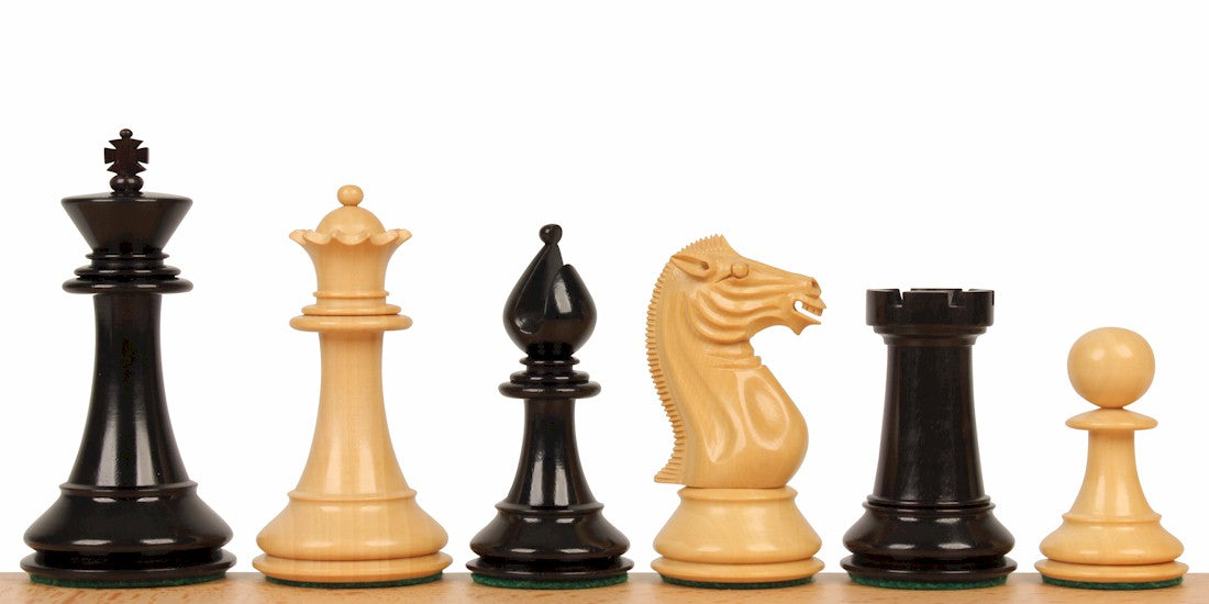 Pershing 4.25 Inch Chess Pieces – Ebony & Boxwood